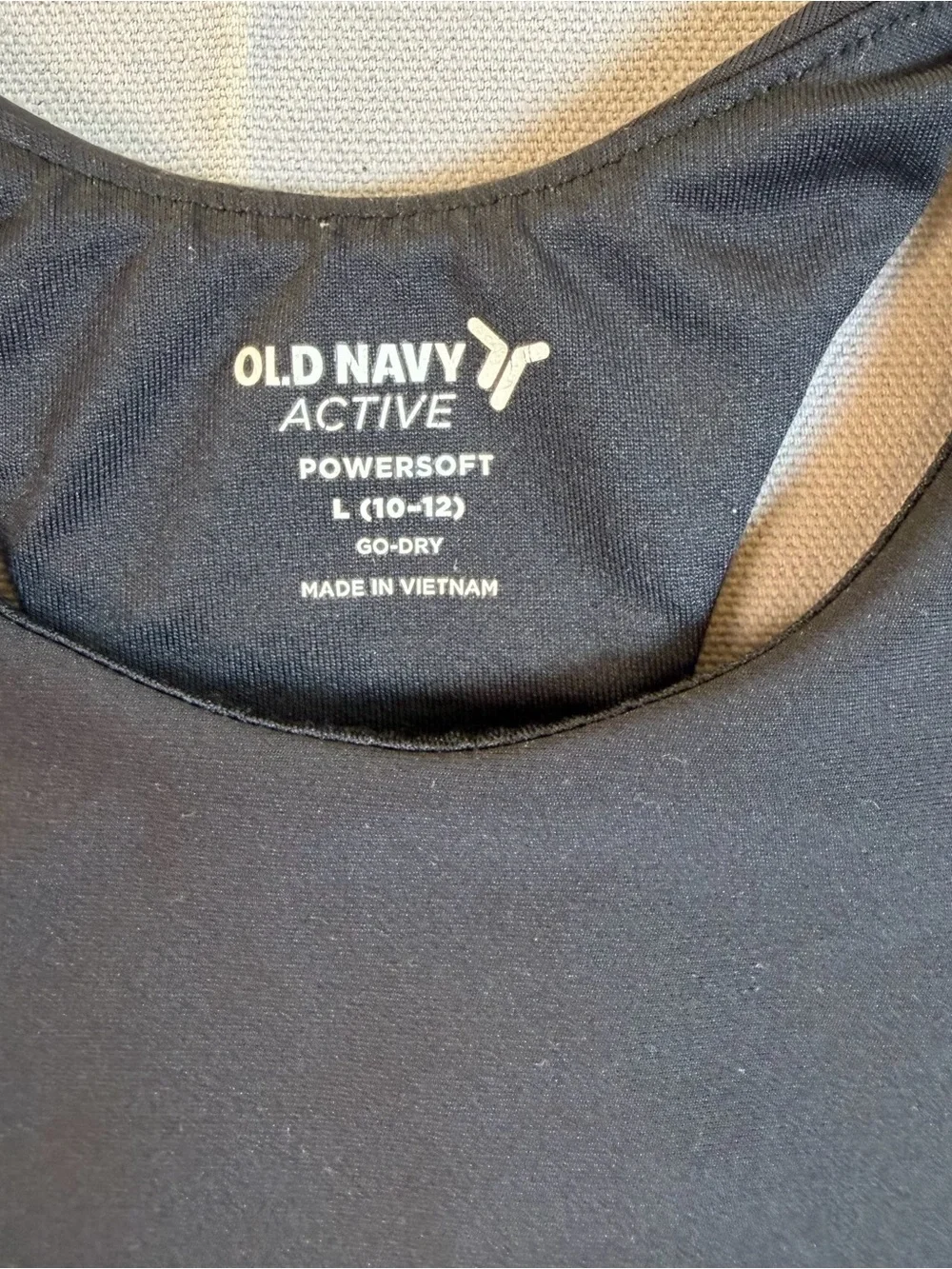 Old Navy Youth szL (10-12) Active Powersoft Go Dry Black Workout Bra CroppedTank